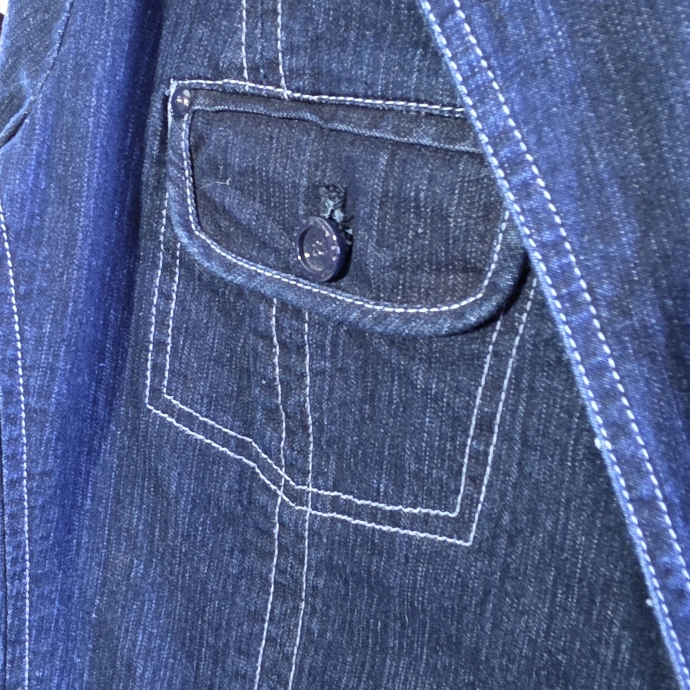 Denim‎ & Co Retro Vintage Distressed Denim Jacket Sz 2X - Picture 5 of 11